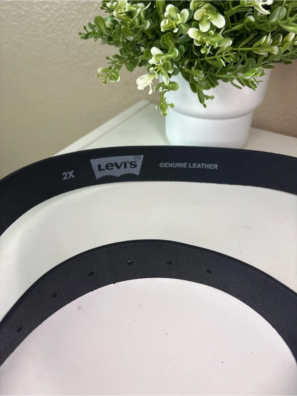 Levi’s Black Genuine Leather Belt Silver Buckle 2X Plus Size Men’s Casual